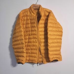 Mens mustard yellow puffer coat